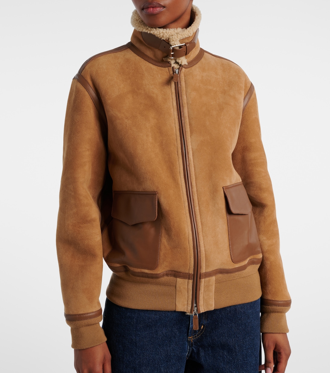 Morrison shearling-trimmed suede jacket | Ralph Lauren Collection