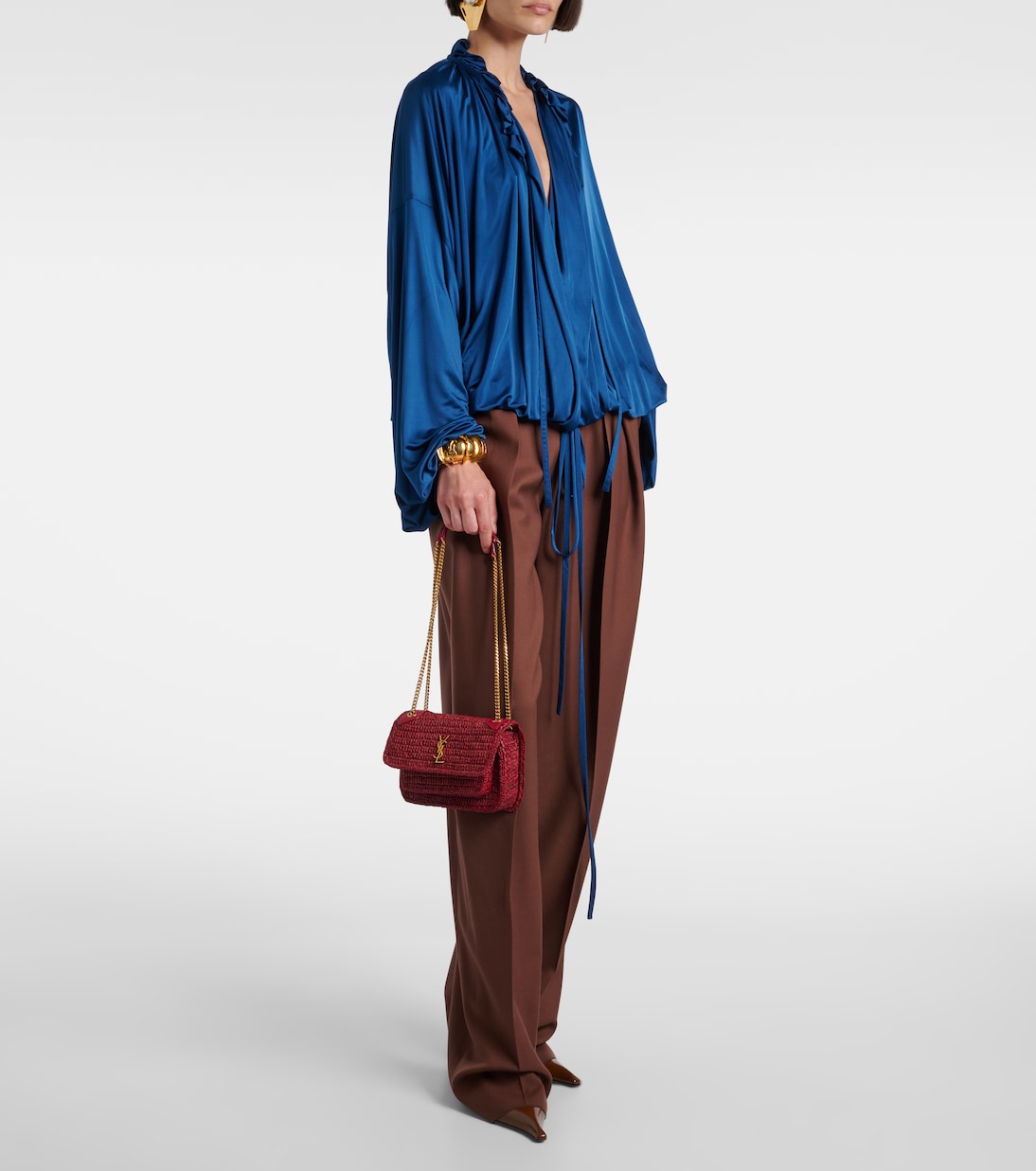Bolso al hombro Niki Mini de rafia | Saint Laurent