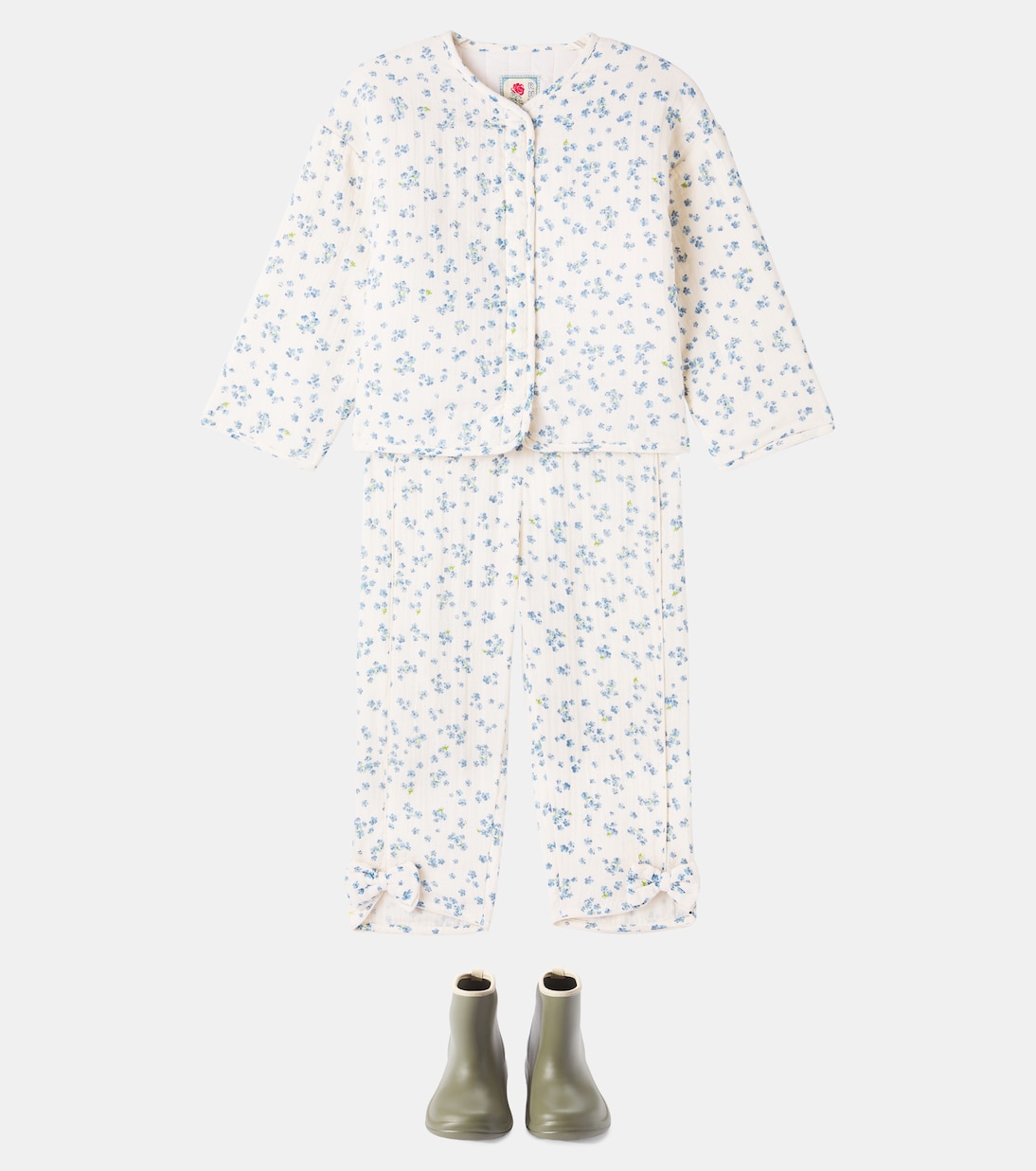 Pantalon Mioblu en coton à fleurs | Konges Sløjd