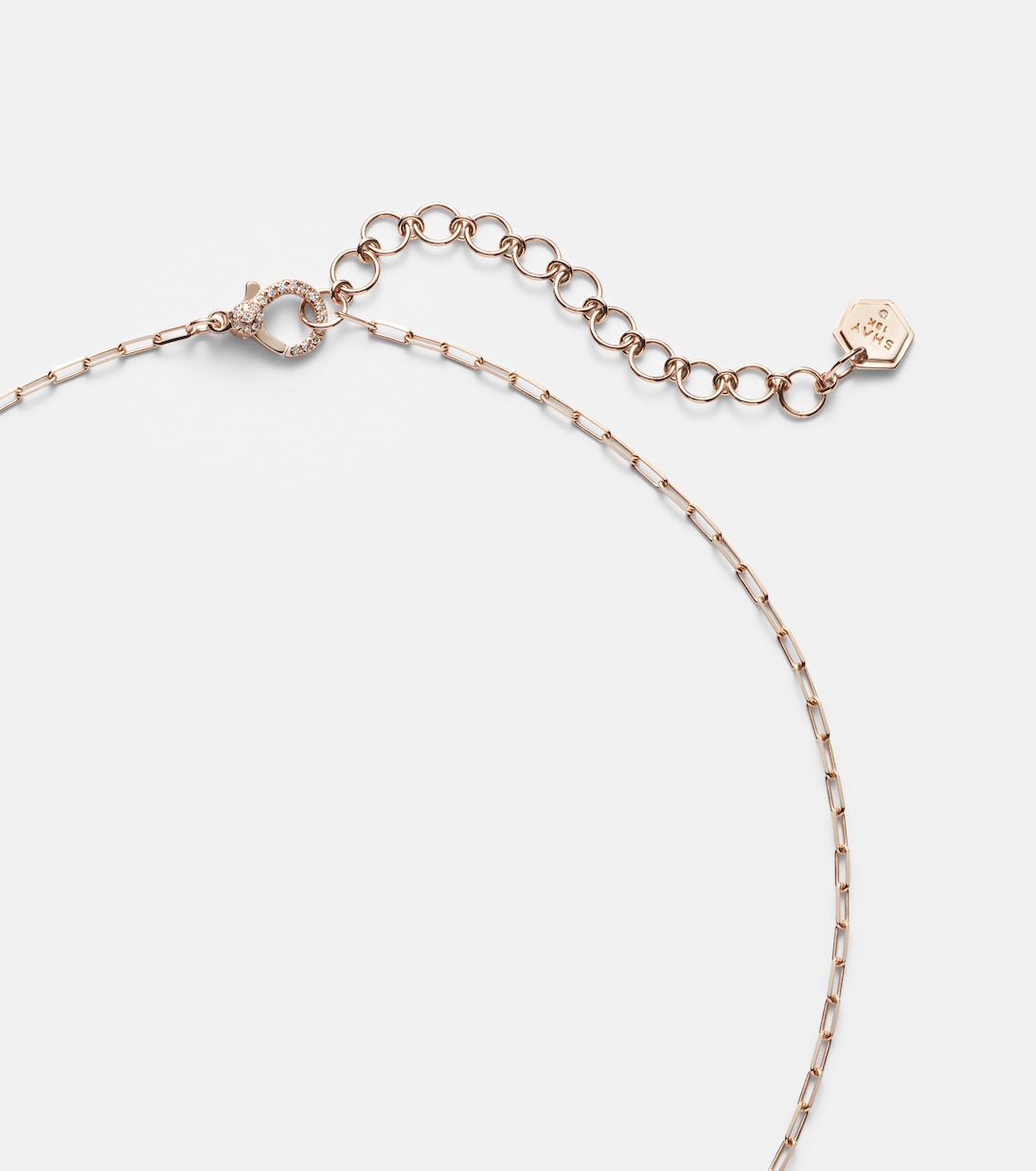 Collar Halo Mini de oro rosa de 18 ct con diamantes y rubí | Shay Jewelry