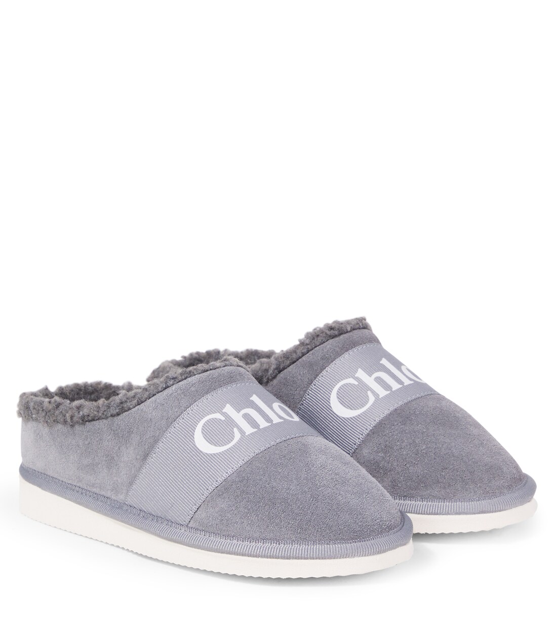 Logo suede slippers | Chloé Kids