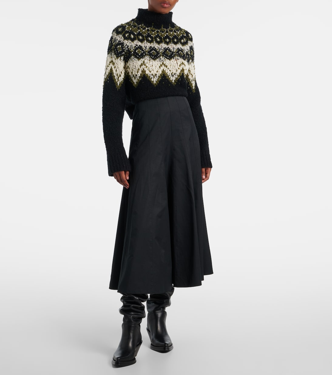 Heidi cotton-blend midi skirt | Proenza Schouler