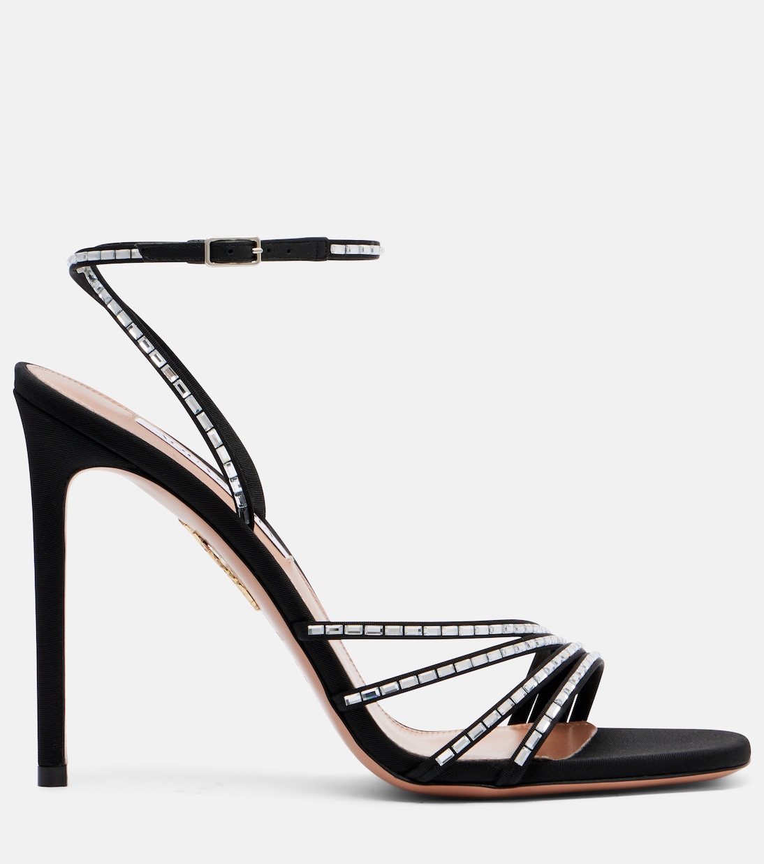 Sandalen Mistica 105 aus Satin mit Kristallen | Aquazzura