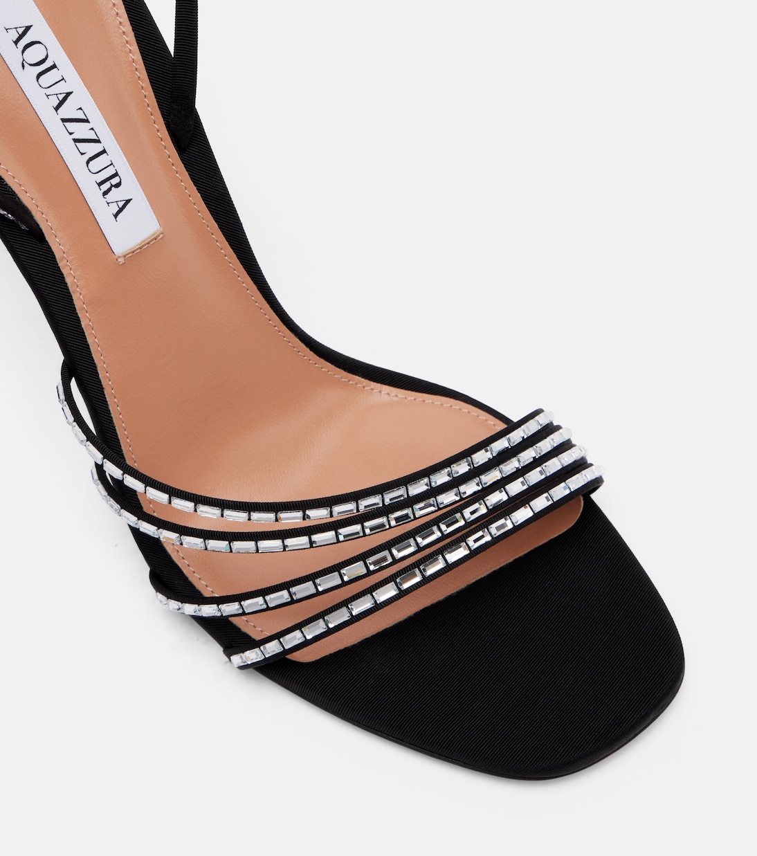 Sandalen Mistica 105 aus Satin mit Kristallen | Aquazzura