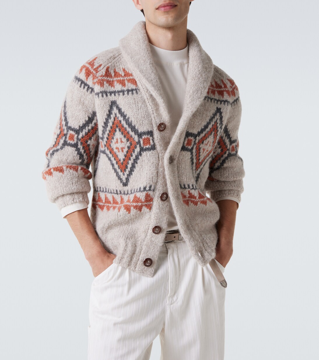 Cardigan aus Jacquard | Brunello Cucinelli
