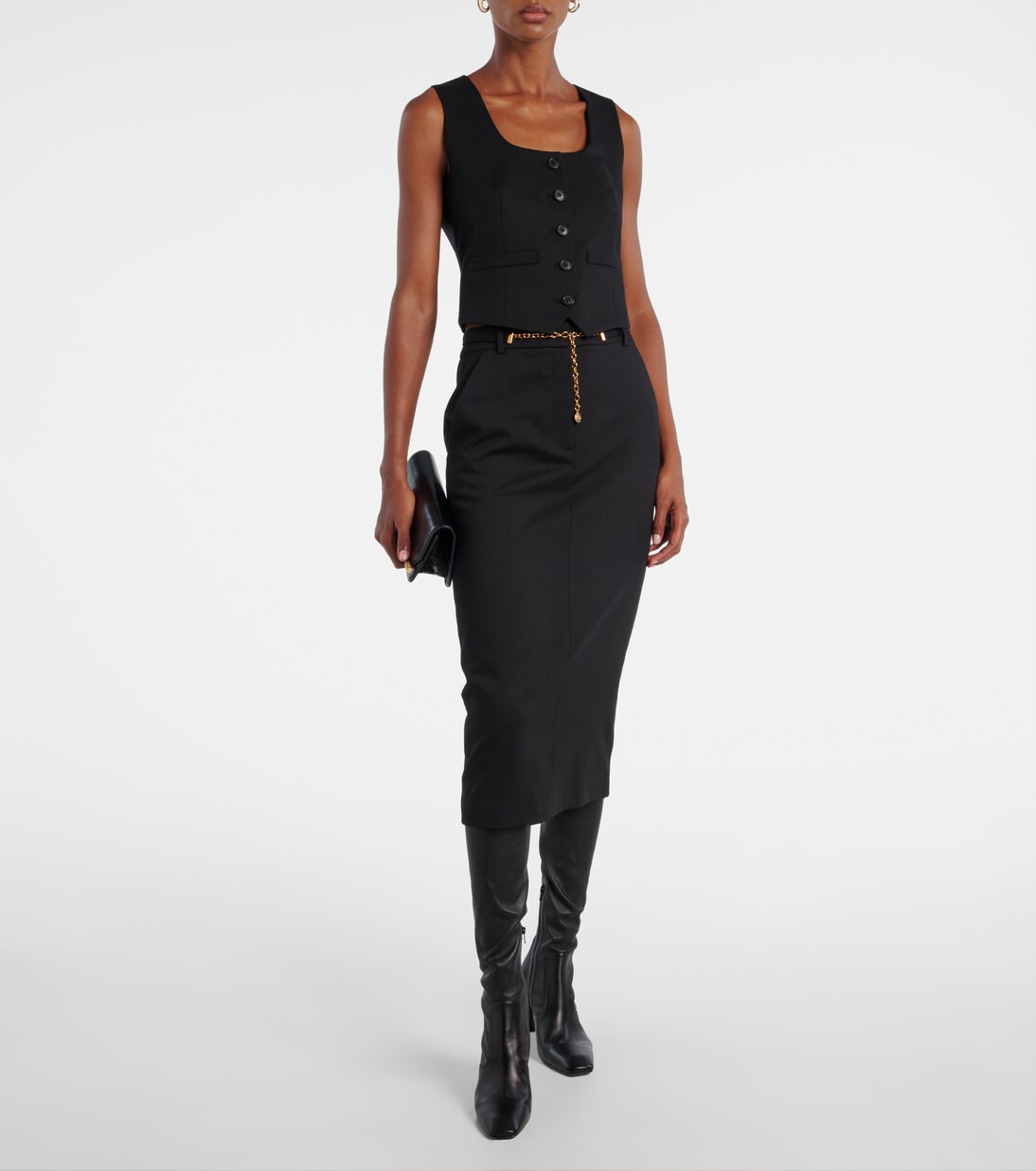 Belted wool pencil skirt | Veronica Beard