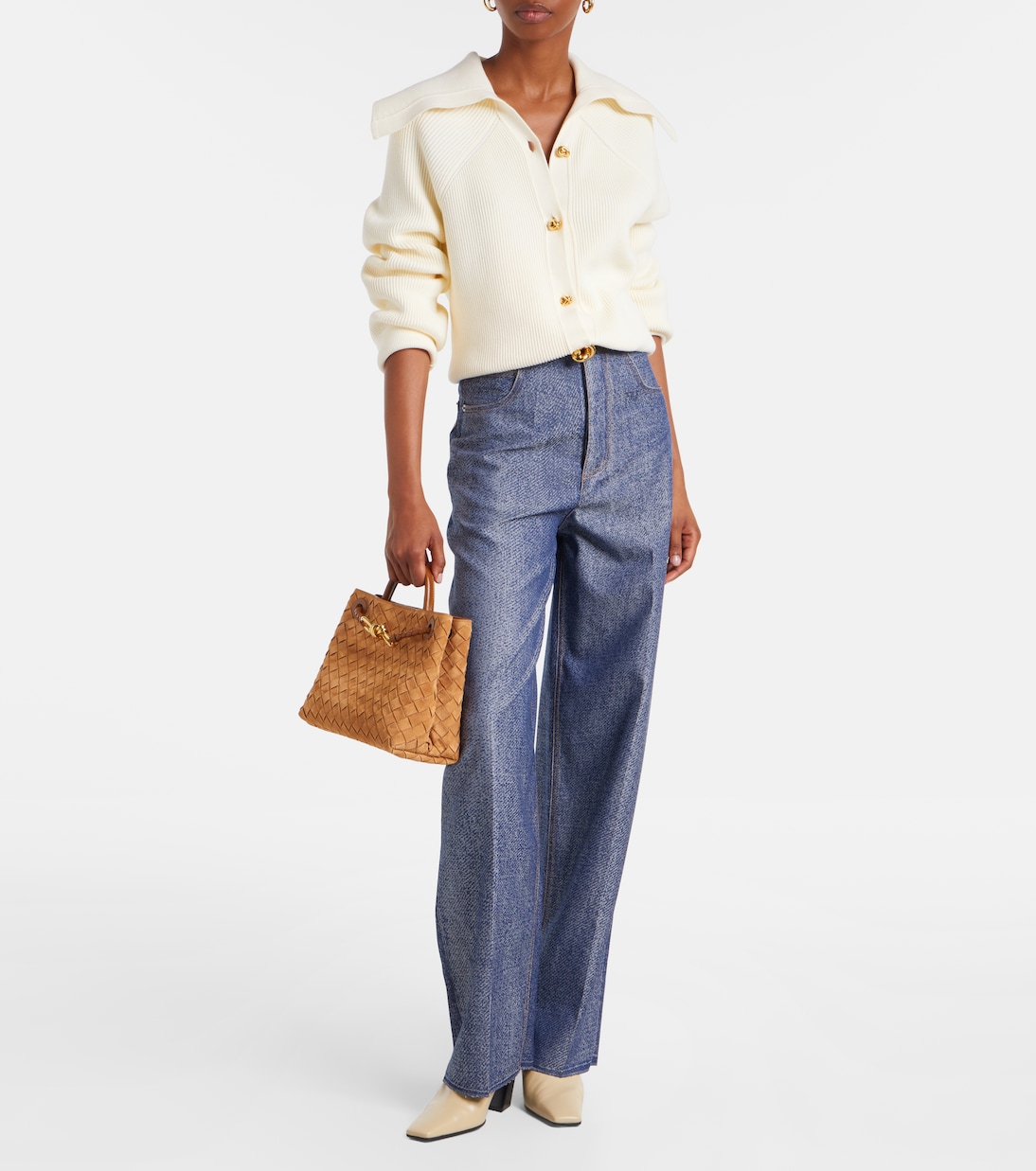 Andiamo Intrecciato Small suede tote bag | Bottega Veneta