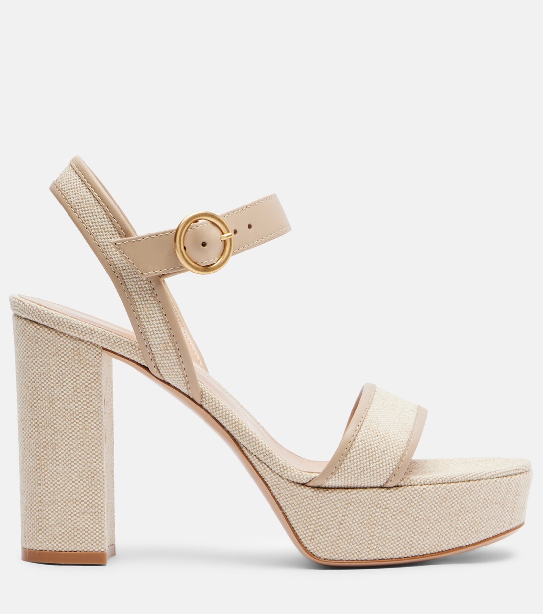 70 leather-trimmed platform sandals | Gianvito Rossi