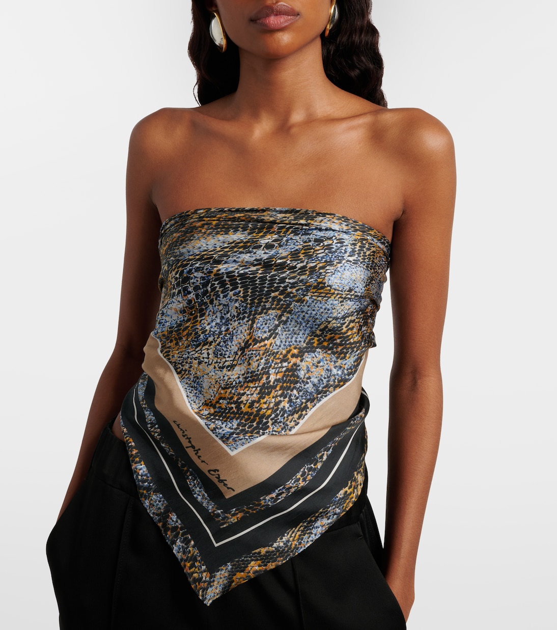 Bedrucktes Tuch aus Seide | Christopher Esber