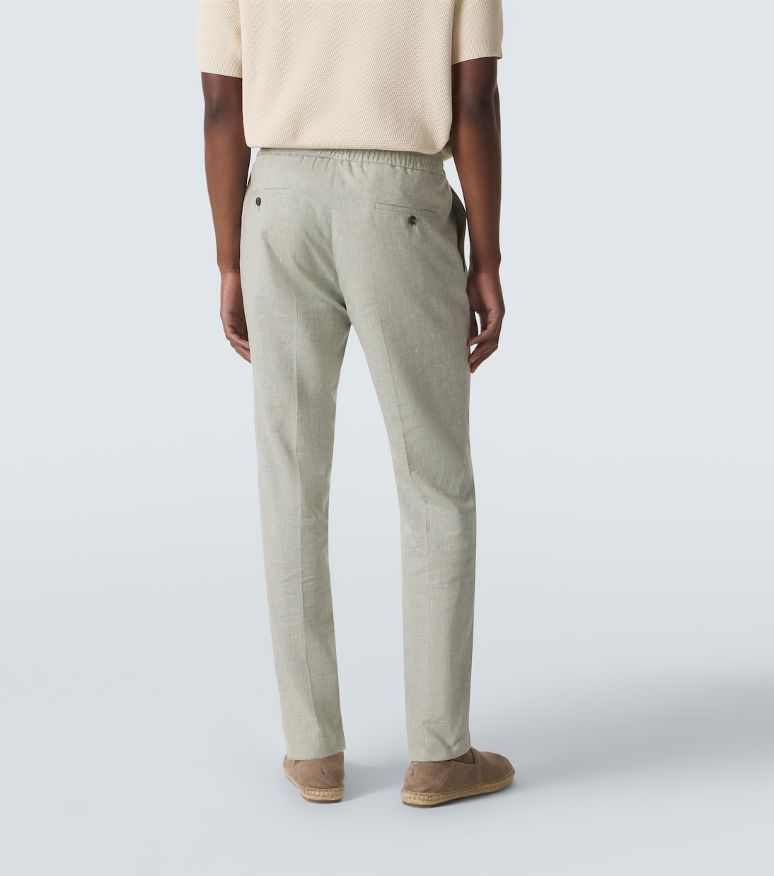 Linen wool and silk tapered pants | Slowear