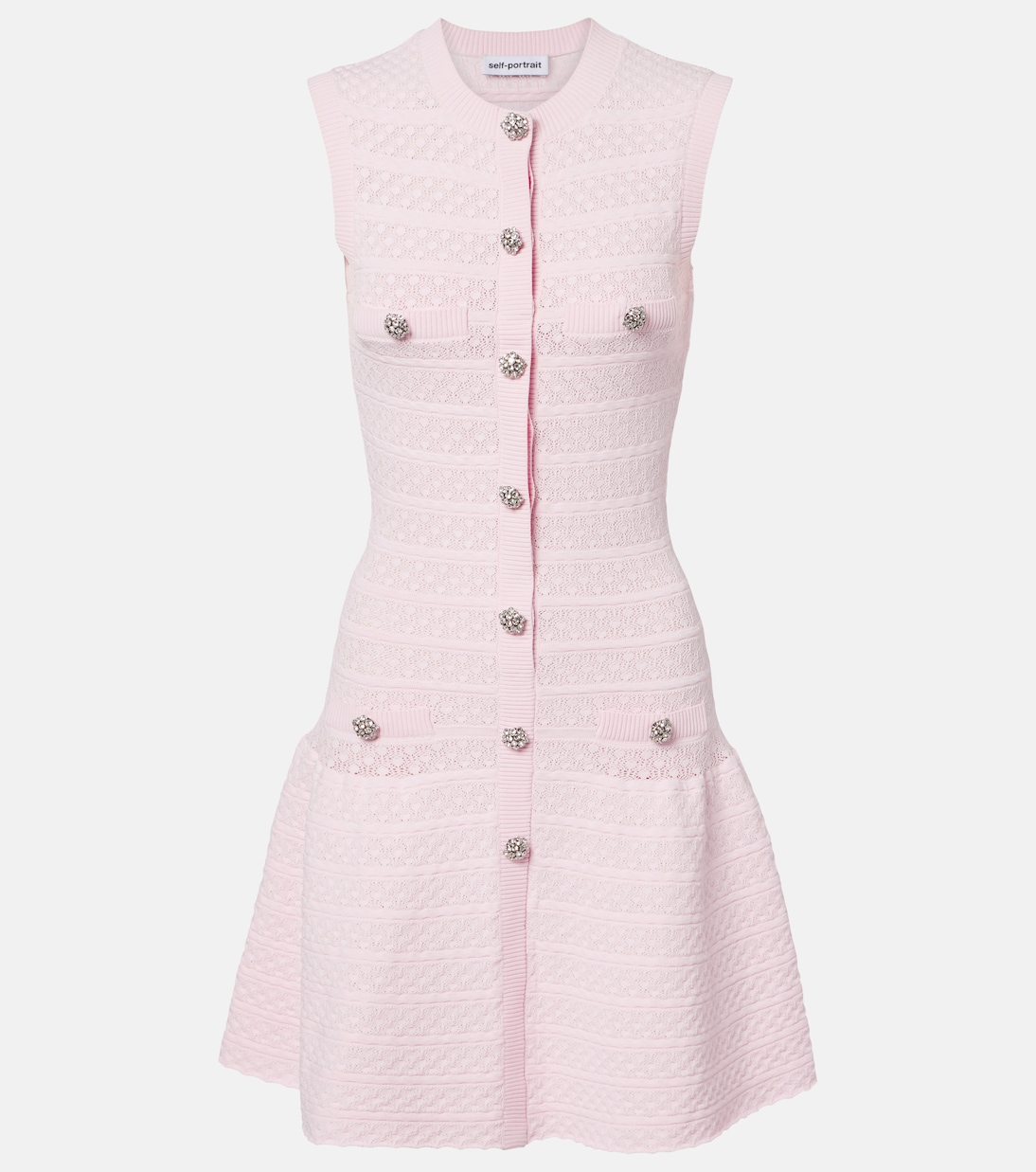 Embellished pointelle minidress | Self-Portrait