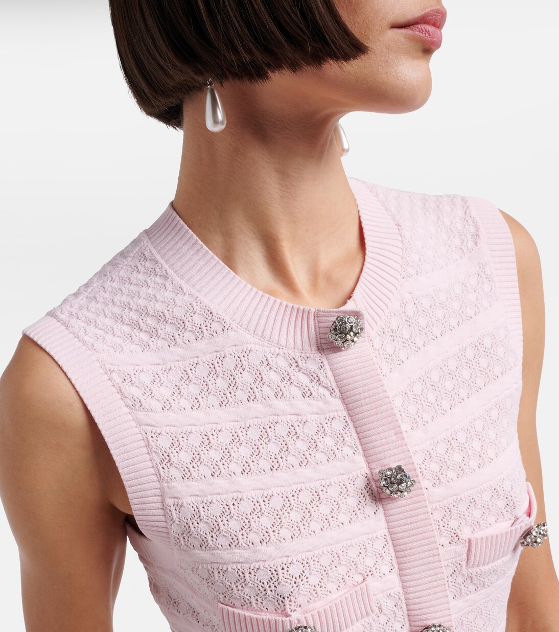 Embellished pointelle minidress | Self-Portrait