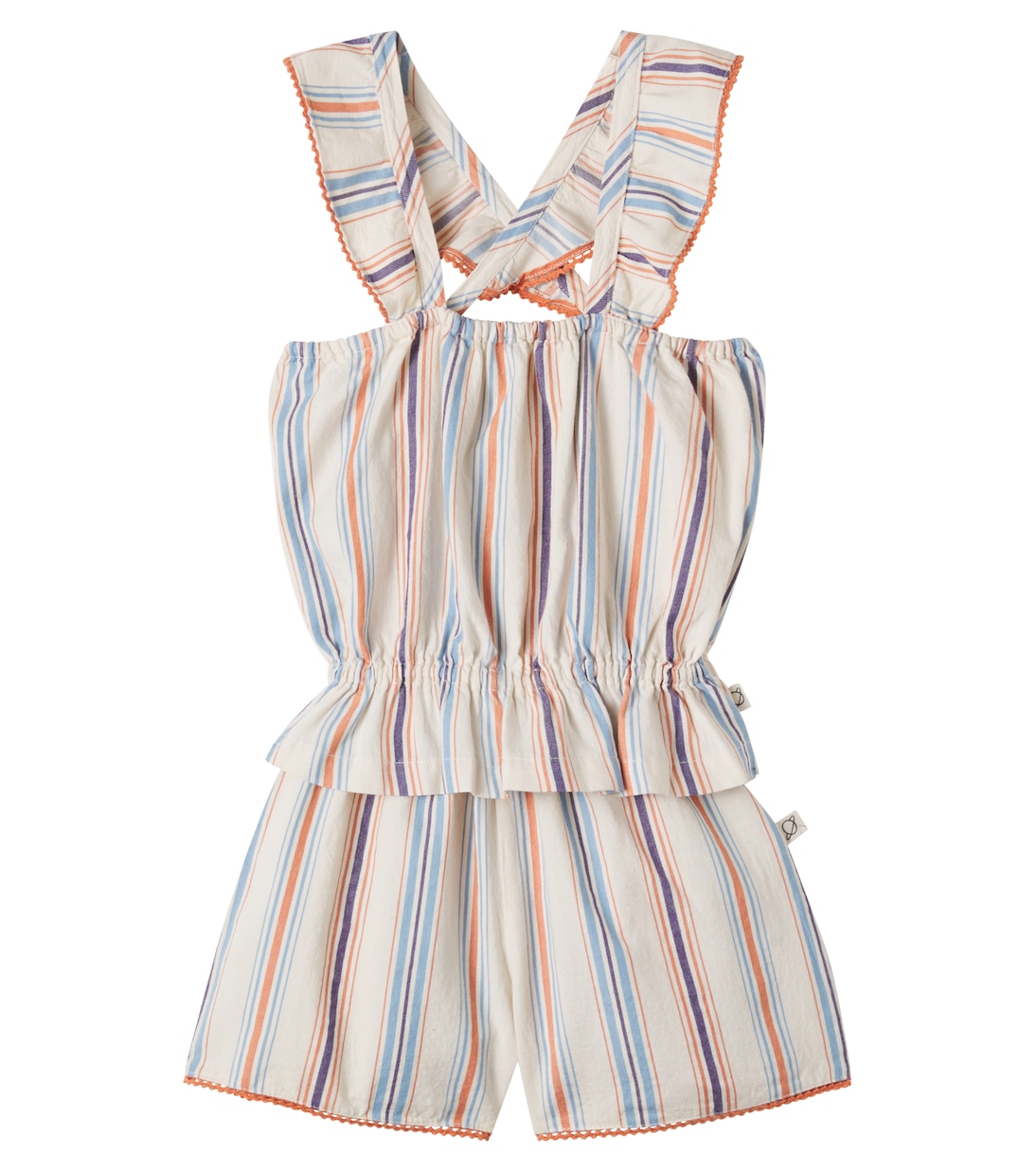 Ava striped cotton top and shorts set | Cozmo