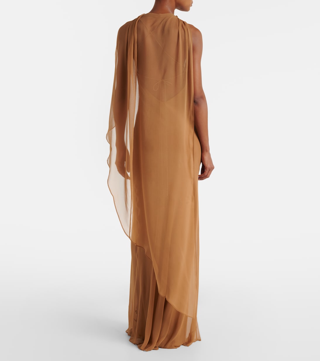 Caped silk satin gown | The Sei
