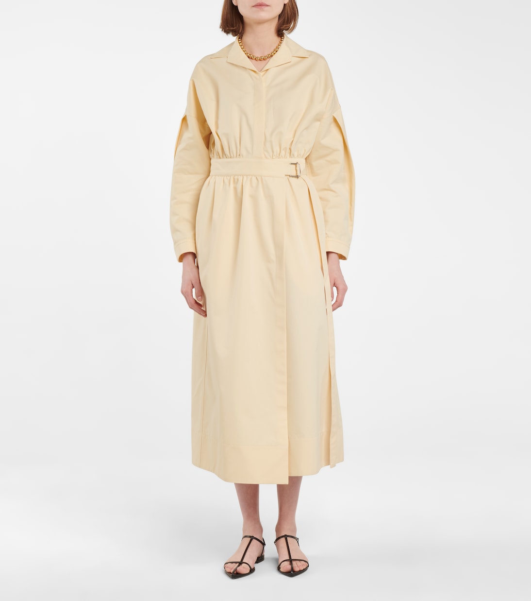 Cotton and silk midi dress | Jil Sander