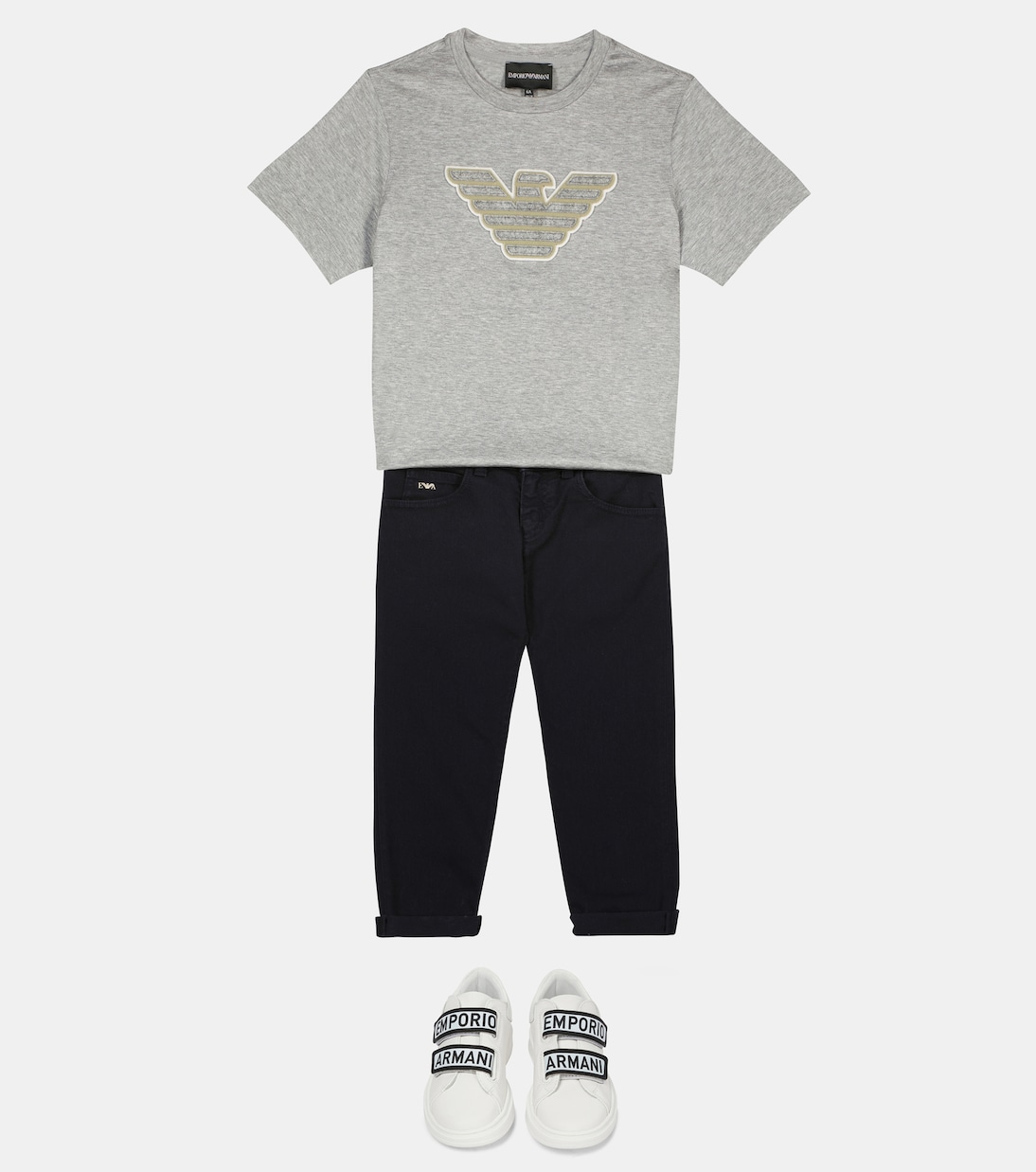 Logo leather sneakers | Emporio Armani Kids