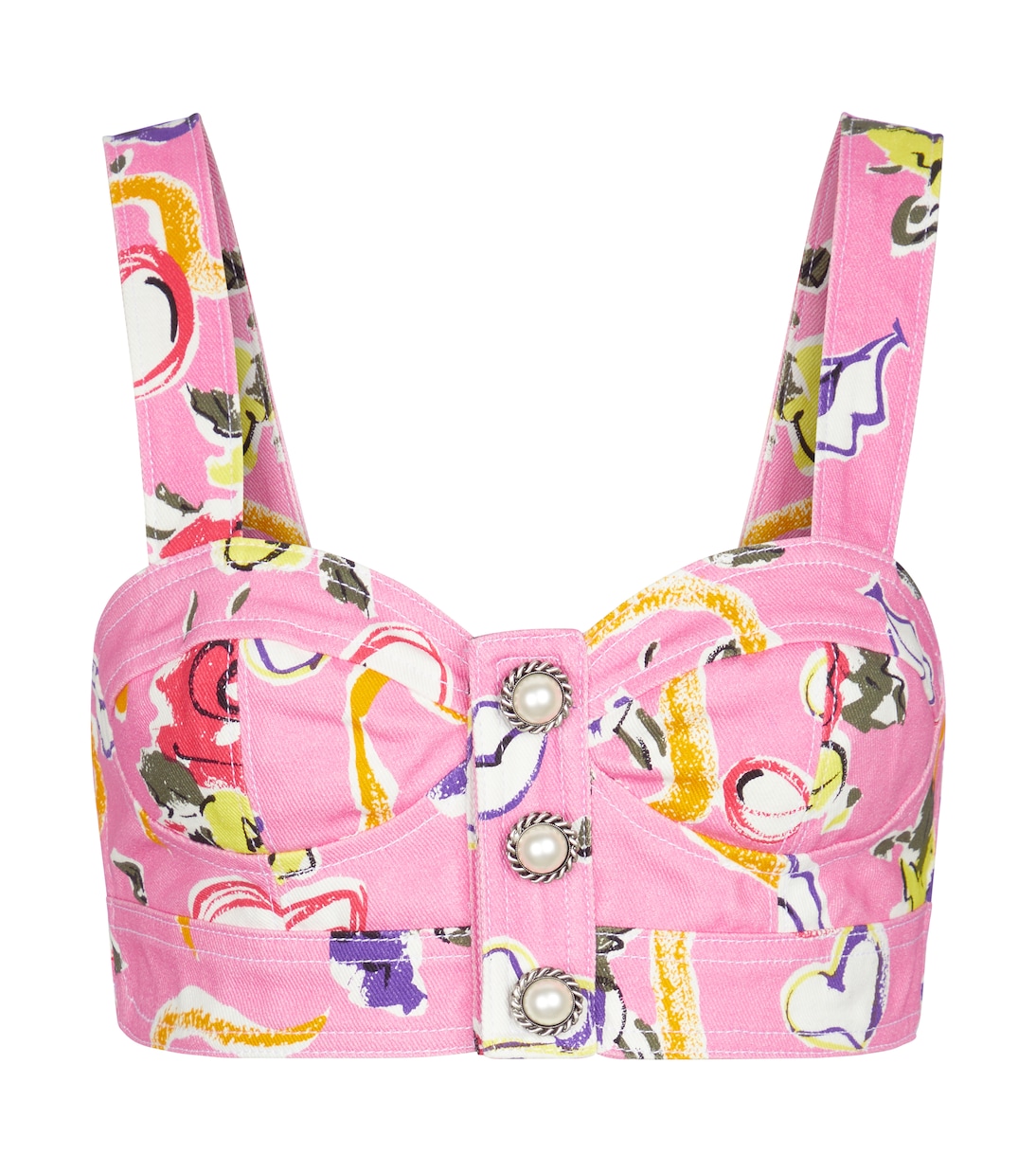 Floral cotton gabardine bralette | Alessandra Rich