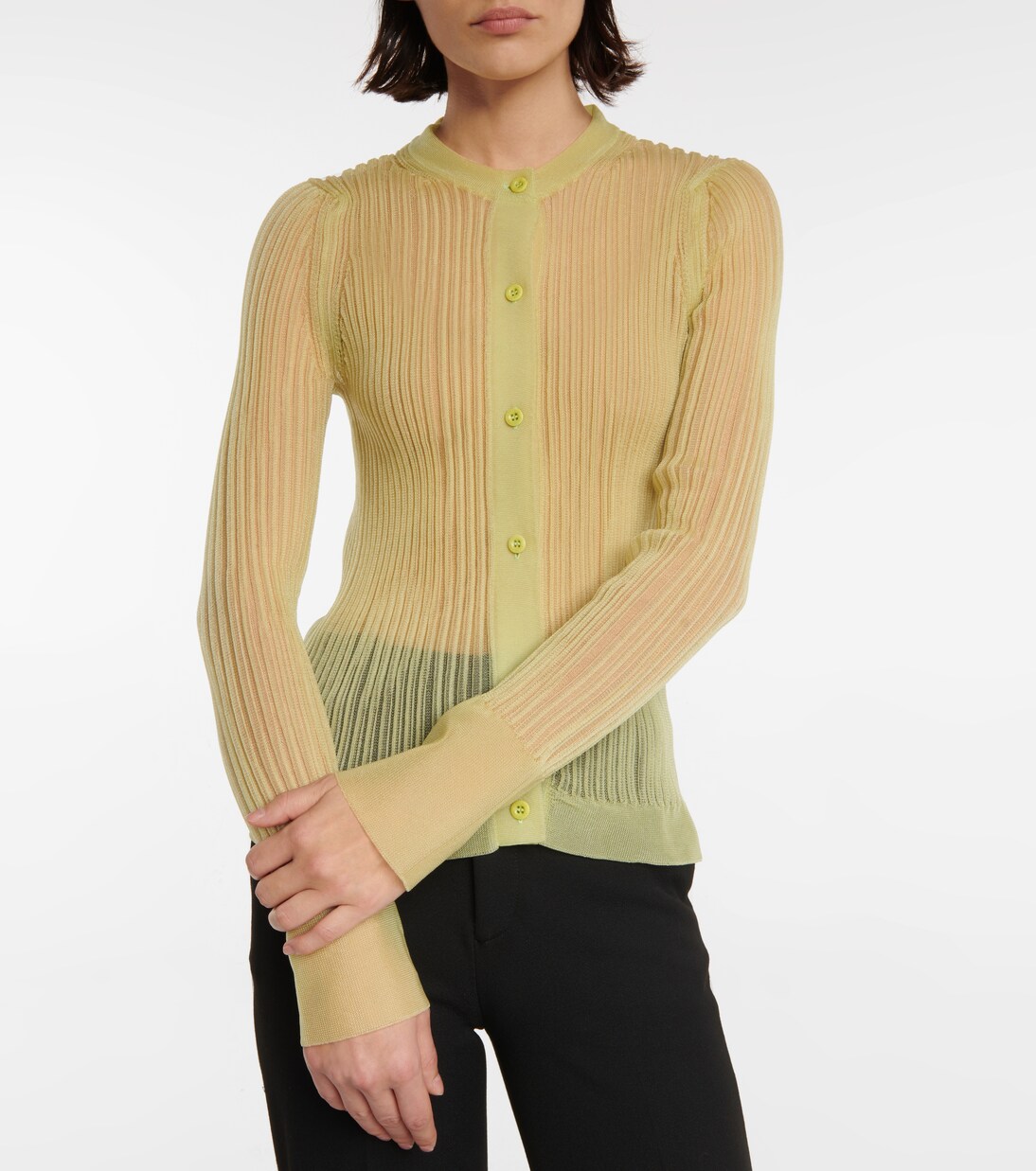 Felicity ribbed-knit cardigan in yellow - Cecilie Bahnsen | Mytheresa 