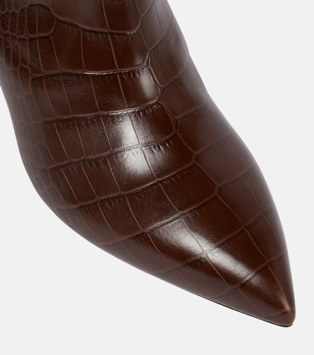 Croc-effect leather knee-high boots | Paris Texas