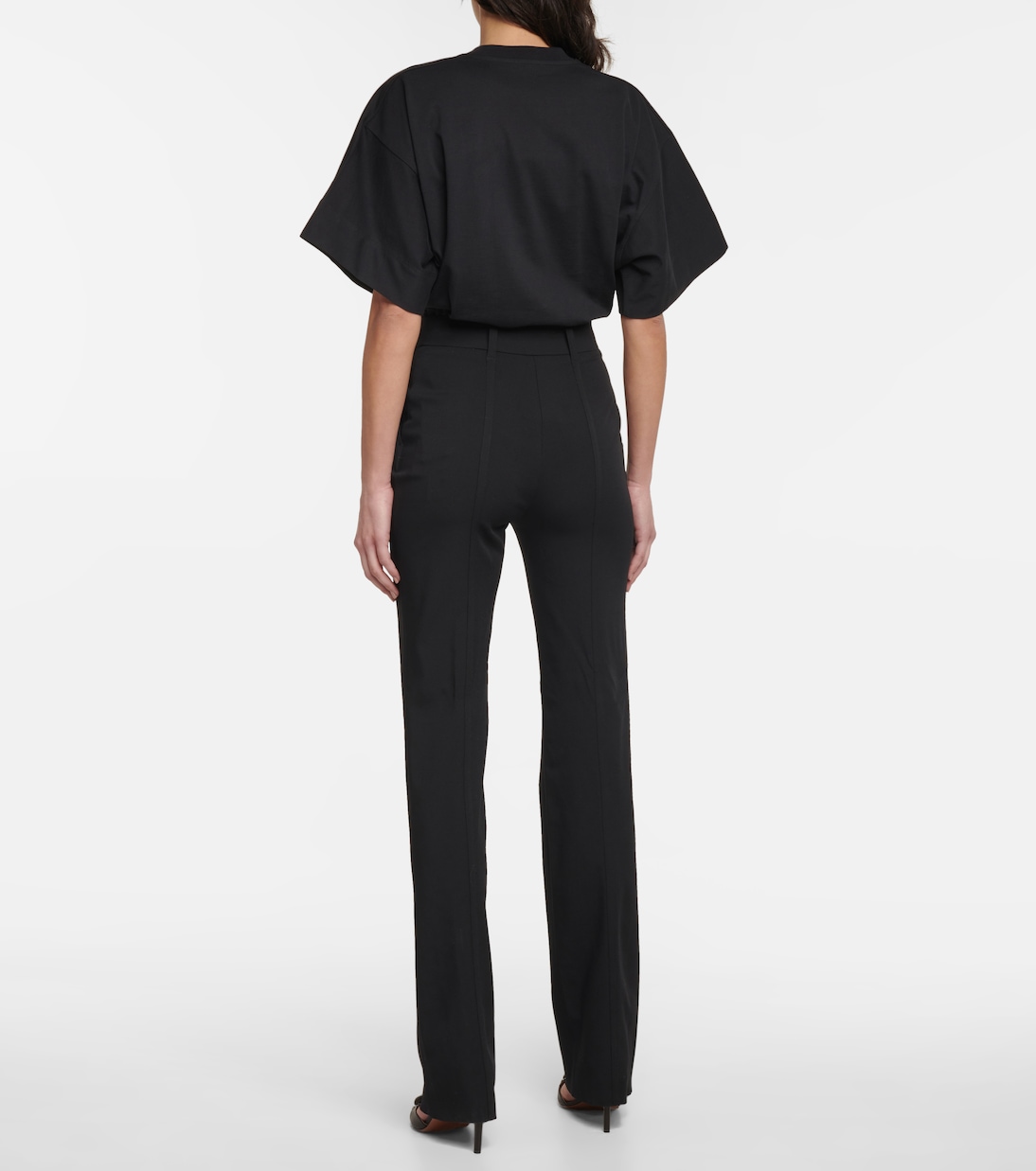 Pantalon droit en laine mélangée à taille haute | Alaïa