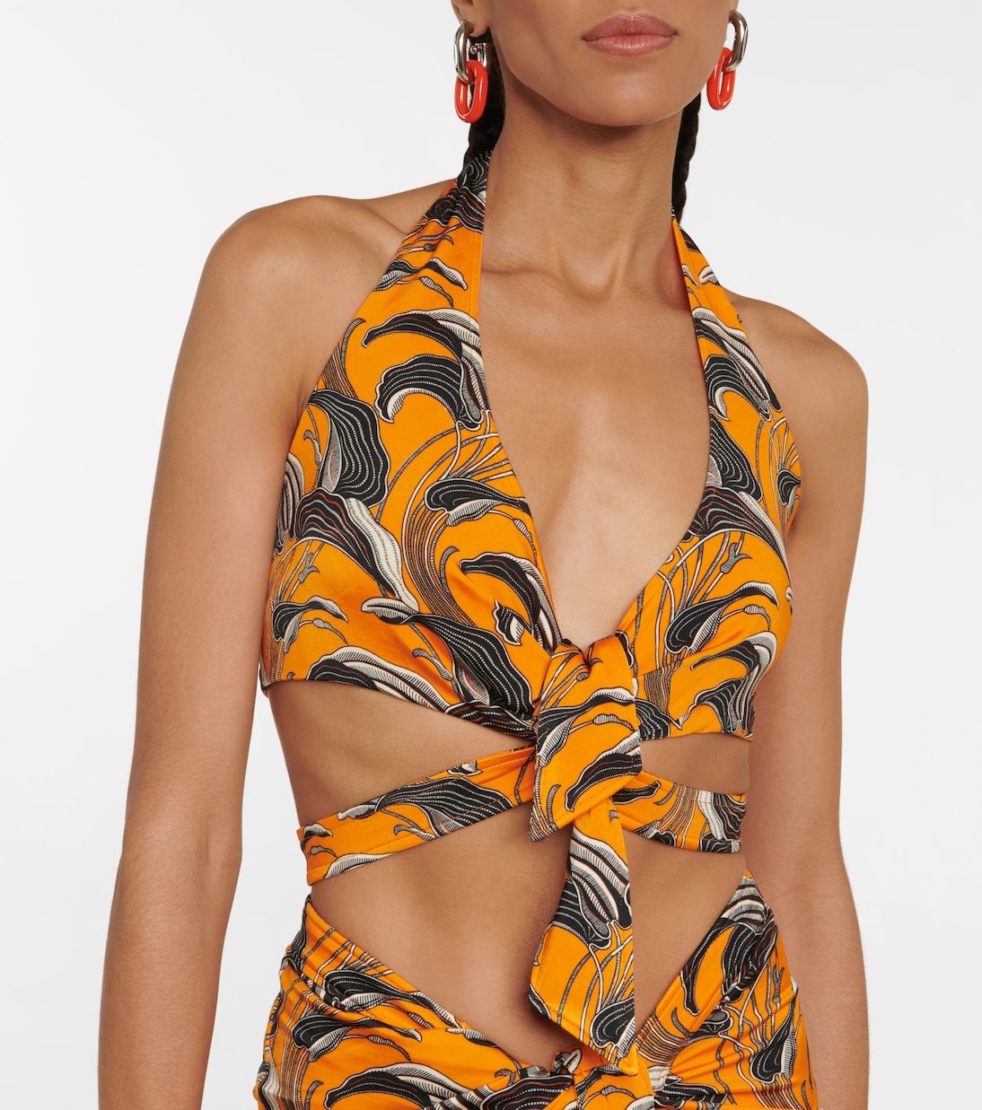 Printed halterneck crop top | Rabanne