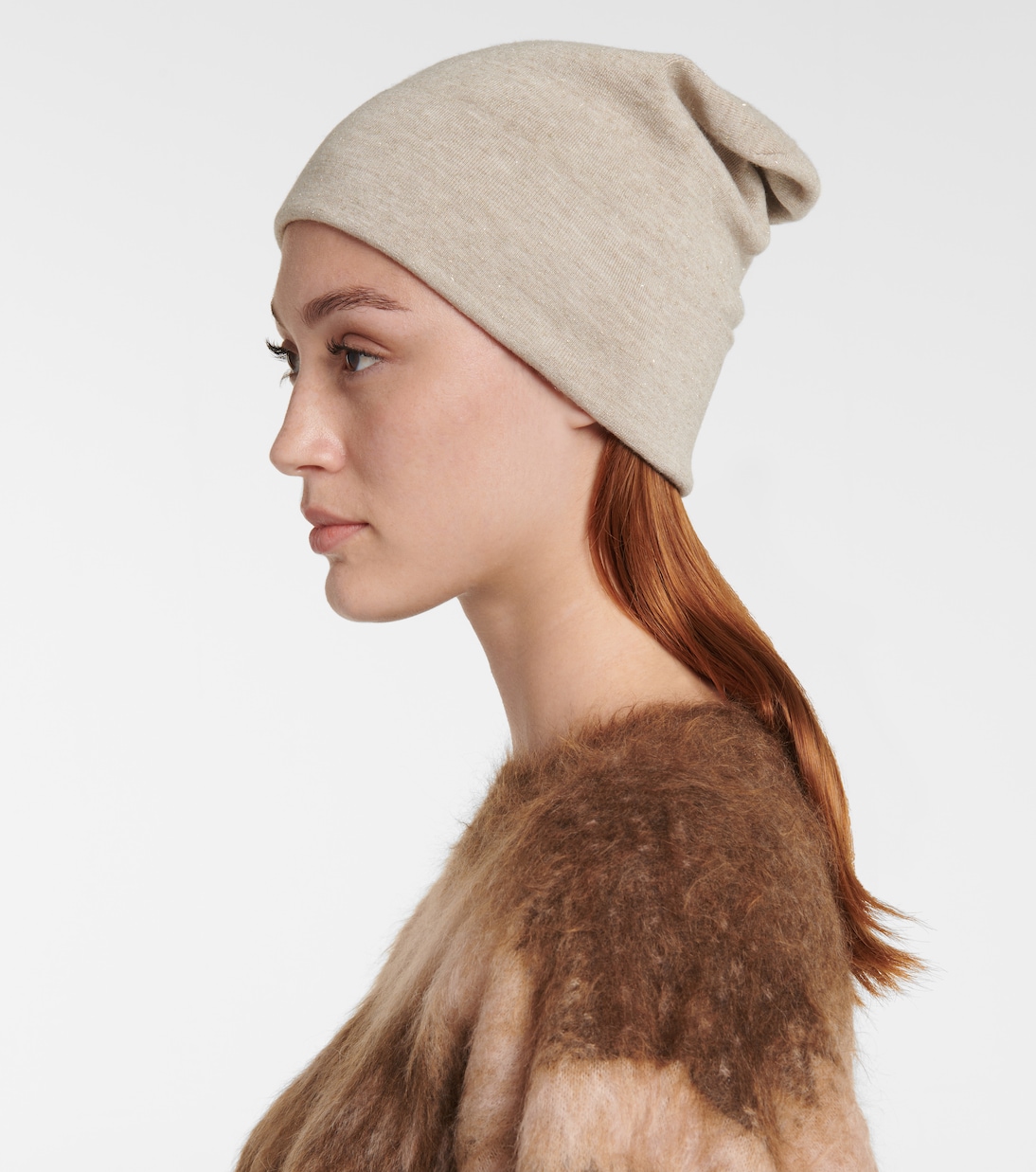 Berretto in cashmere, seta e lamé | Brunello Cucinelli