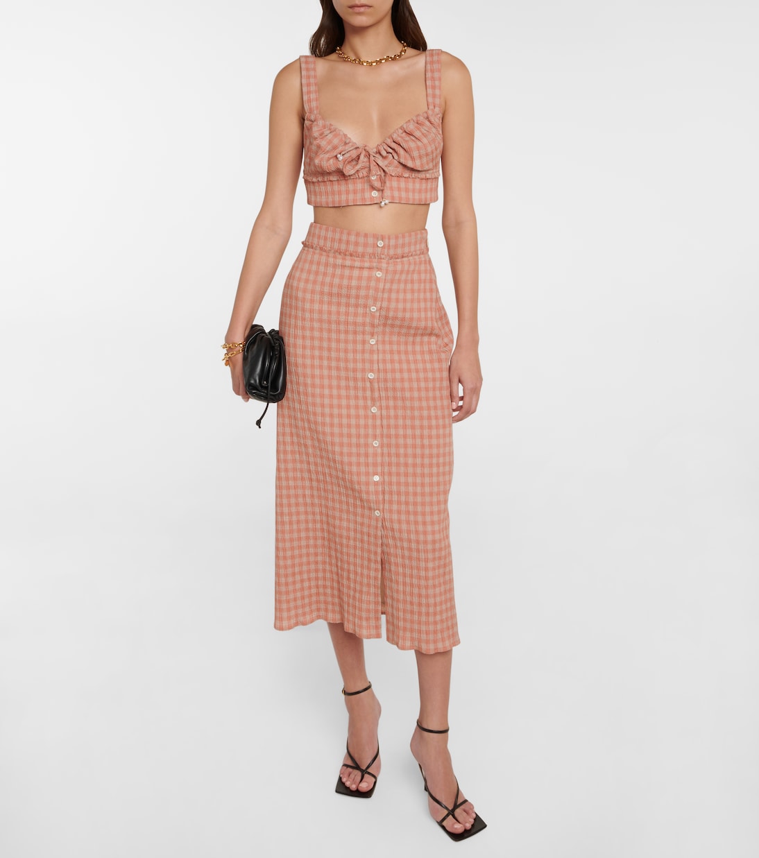 Jupe midi Belili en coton et soie | Altuzarra