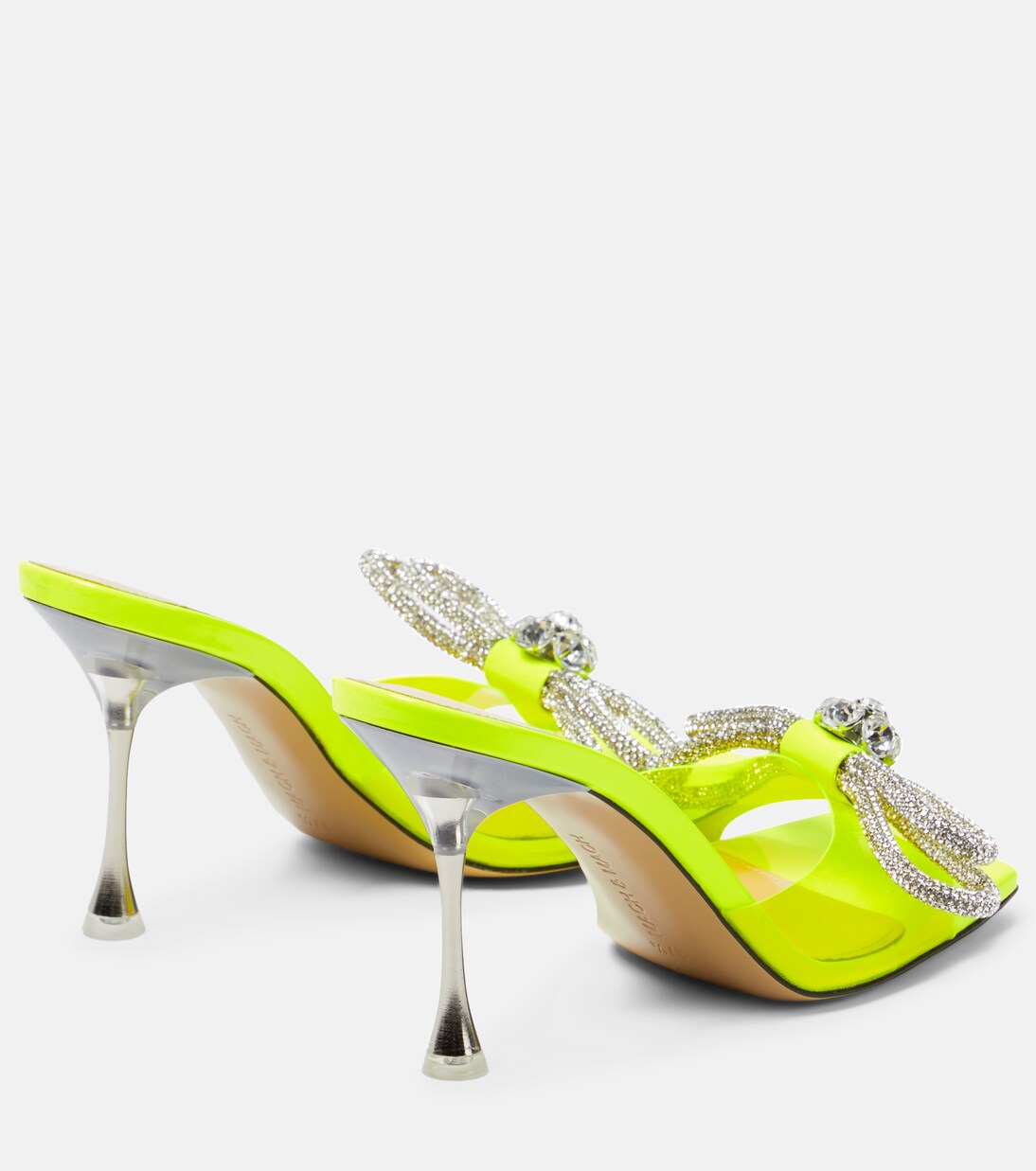 Double Bow embellished PVC mules | Mach & Mach
