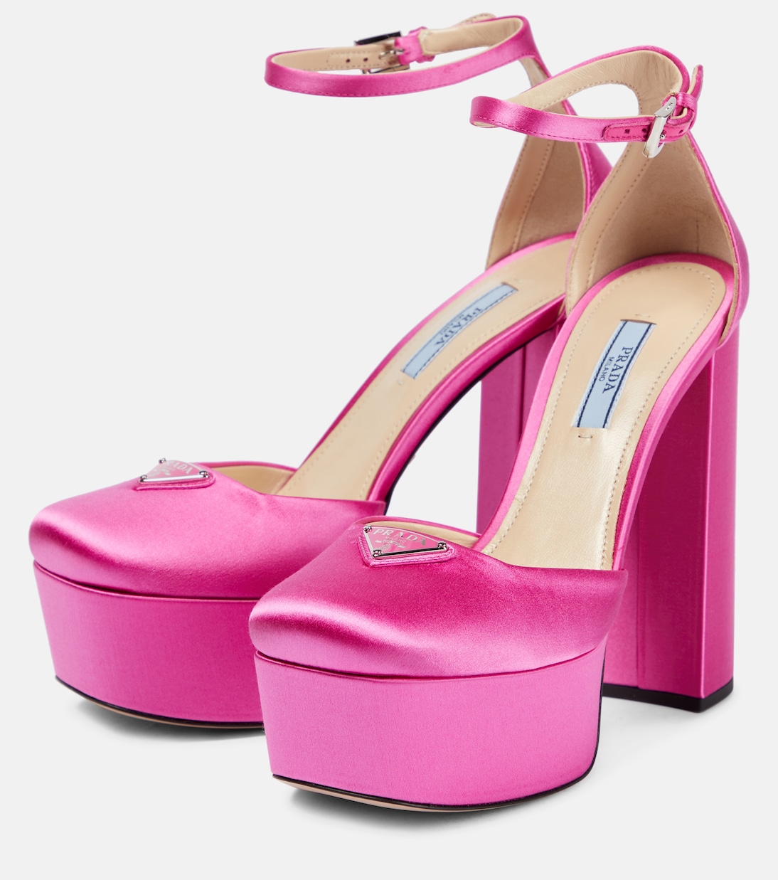 Pumps in raso con plateau | Prada