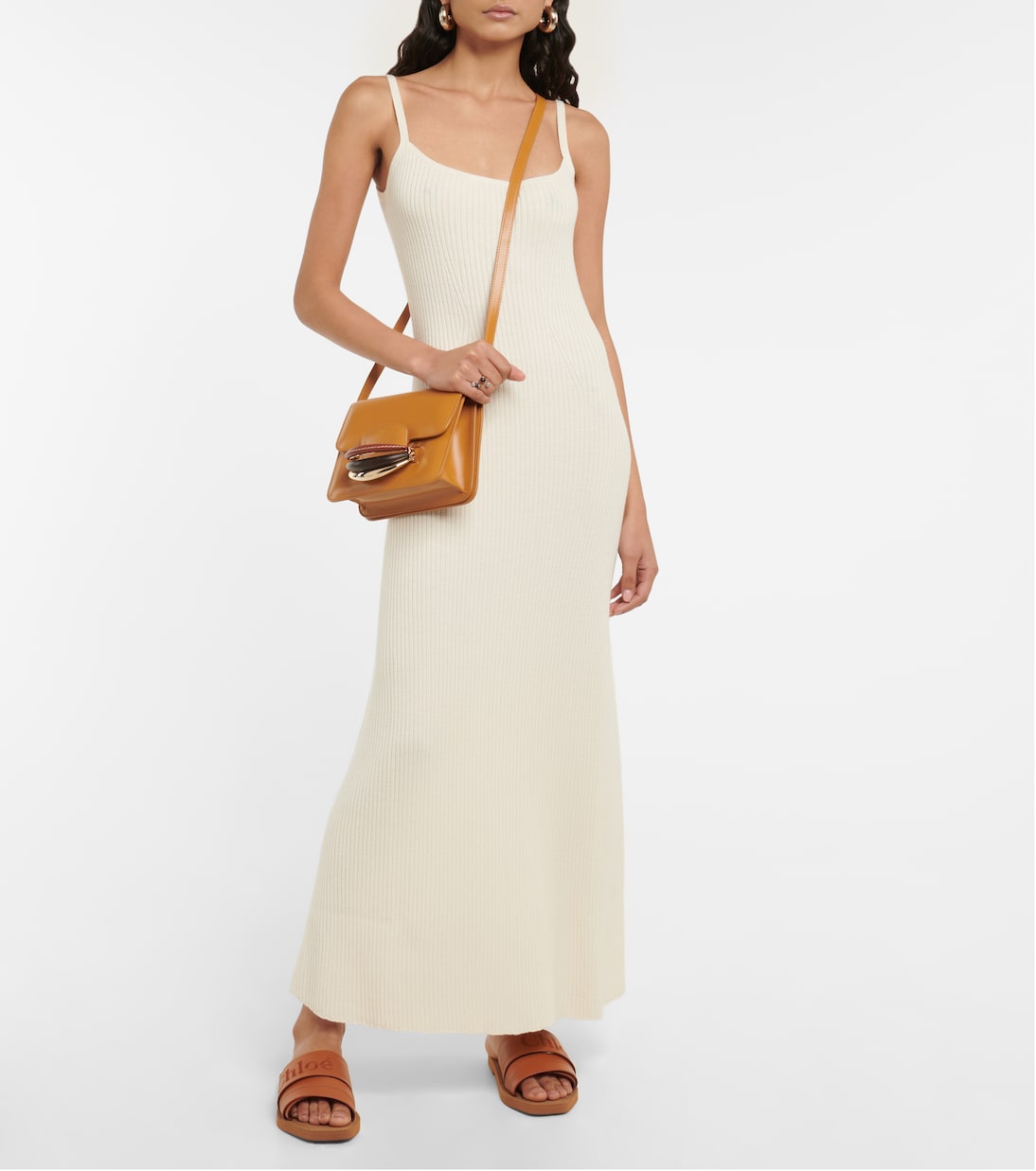 Ribbed-knit wool-blend slip dress | Chloé