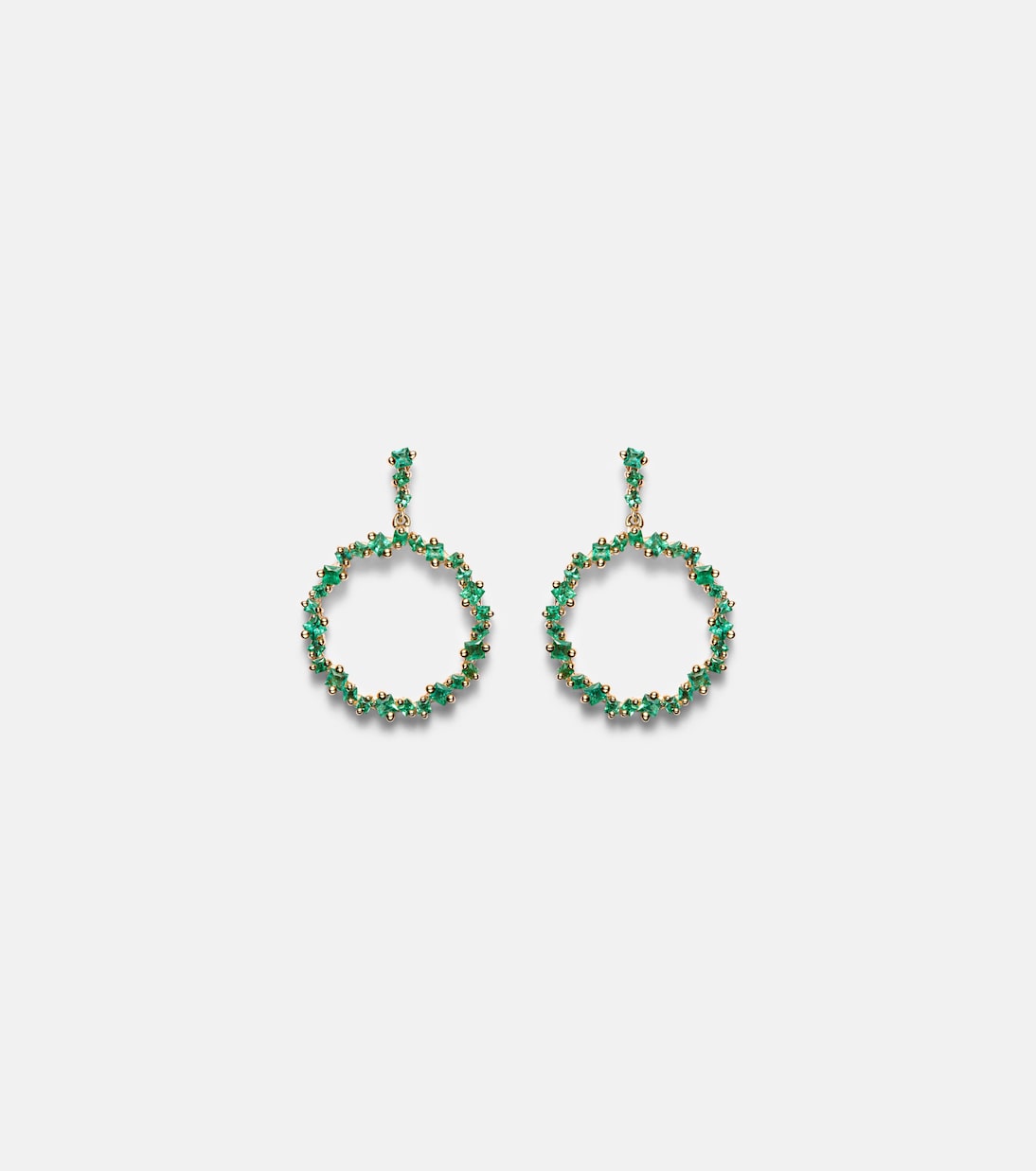 Orecchini pendenti in oro 18kt con smeraldi di Suzanne Kalan per giovani alla moda