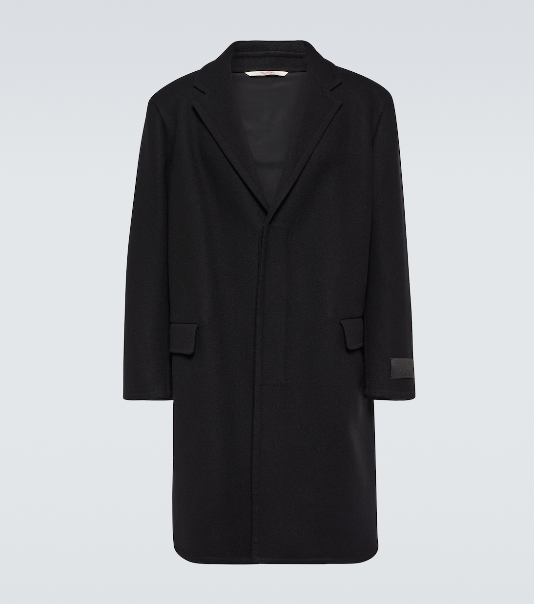 Jil Sander Wool Single-breasted Coat with Metal Application