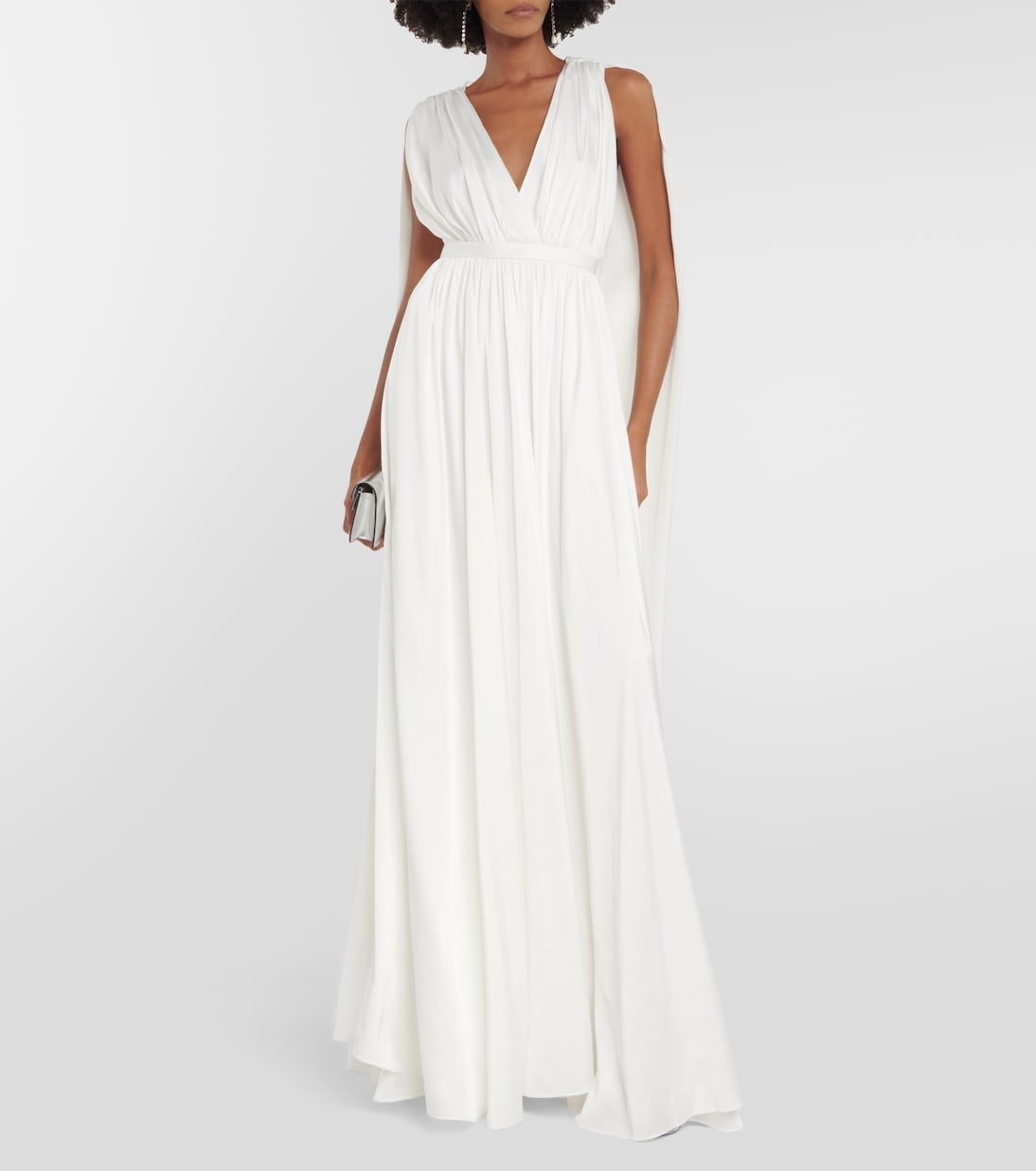 Satin cape gown | Safiyaa