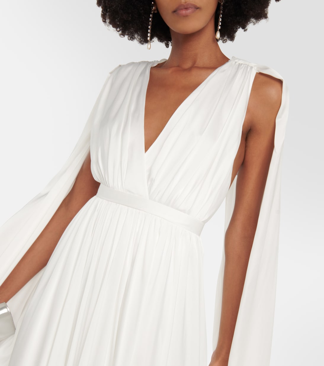 Satin cape gown | Safiyaa