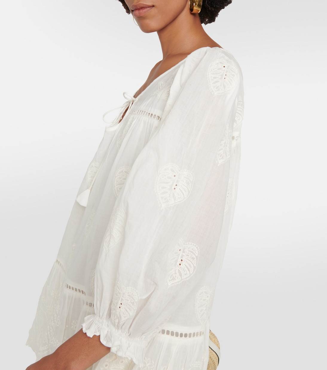 Renee embroidered cotton minidress | Velvet