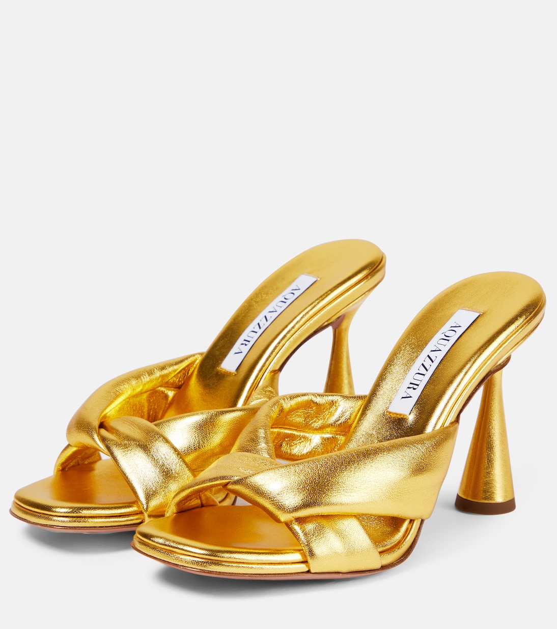 Mules Amore in pelle metallizzata | Aquazzura