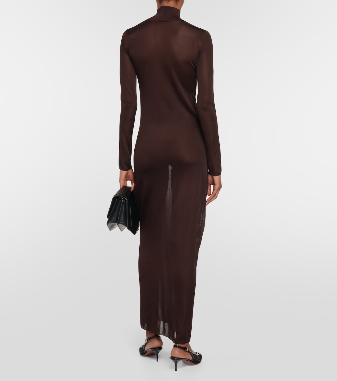 Vestido Maxi de Punto Alaïa con Cuello Alto para Jóvenes