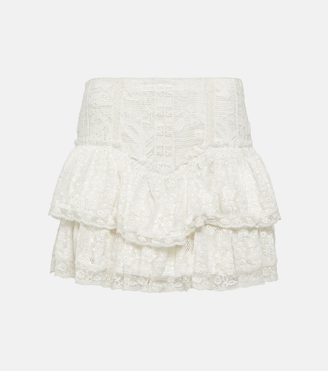 Minifalda Antila de encaje a capas | LoveShackFancy