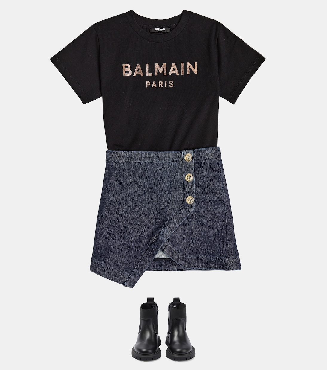 Camiseta en jersey de algodón con logo | Balmain Kids