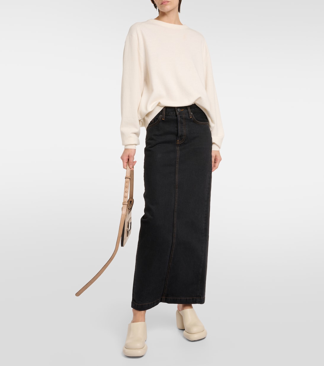 Denim maxi skirt | Wardrobe.NYC