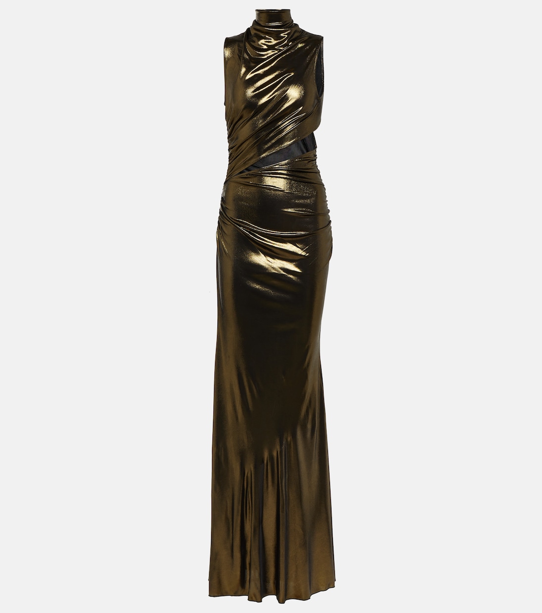 Cutout ruched metallic gown | Blumarine