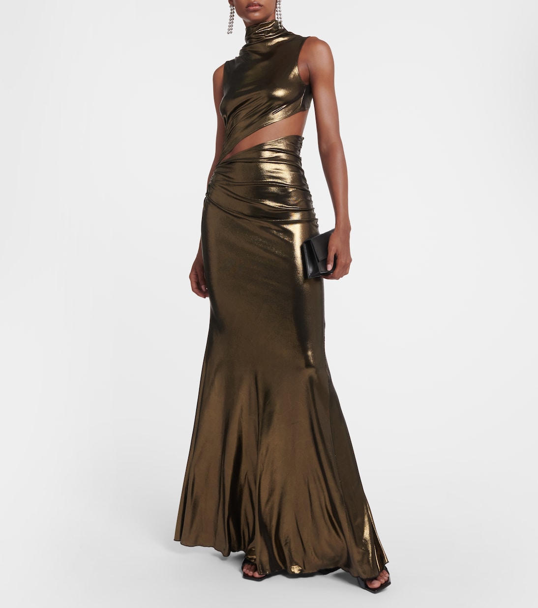 Cutout ruched metallic gown | Blumarine
