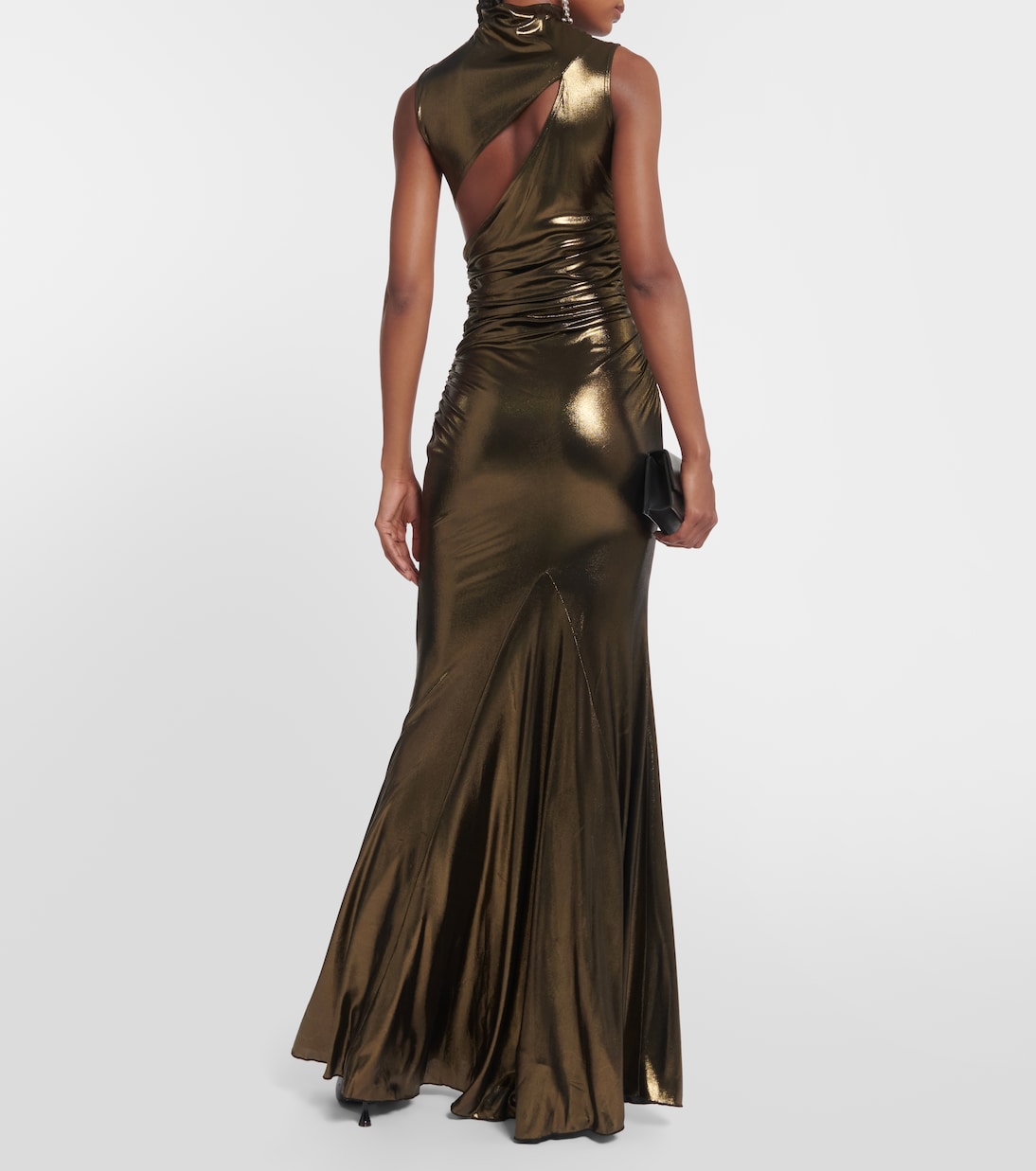 Cutout ruched metallic gown | Blumarine