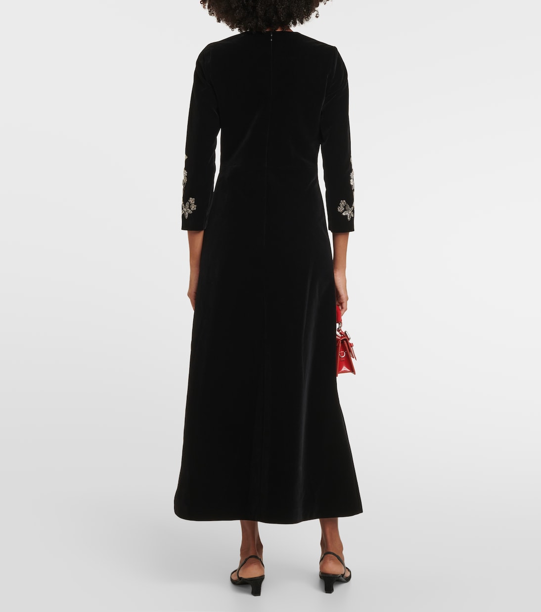 Vestido midi Dushi de terciopelo | Dodo Bar Or