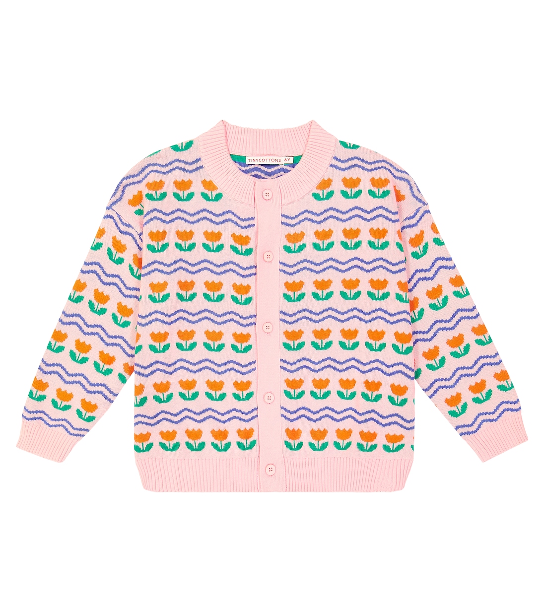 Flowers cotton and wool cardigan  | Tinycottons