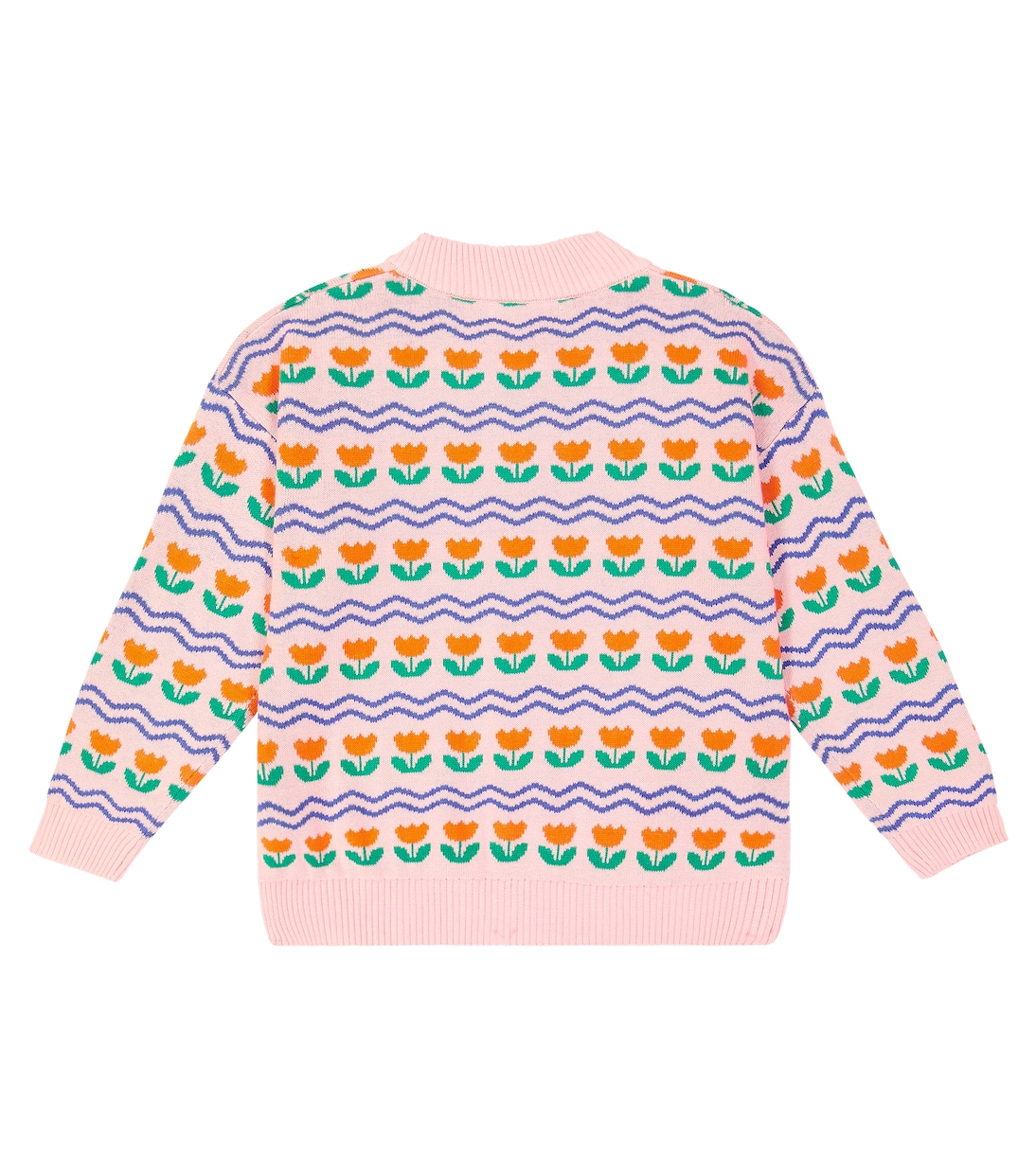 Flowers cotton and wool cardigan  | Tinycottons