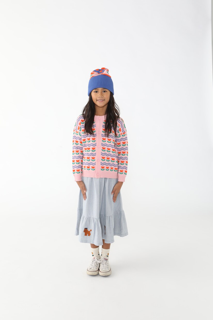 Flowers cotton and wool cardigan  | Tinycottons