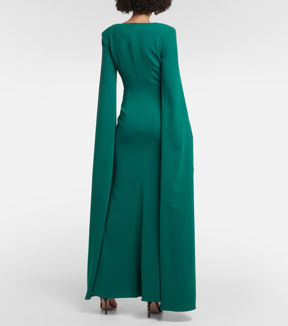 Cape-sleeve cady gown | Roland Mouret