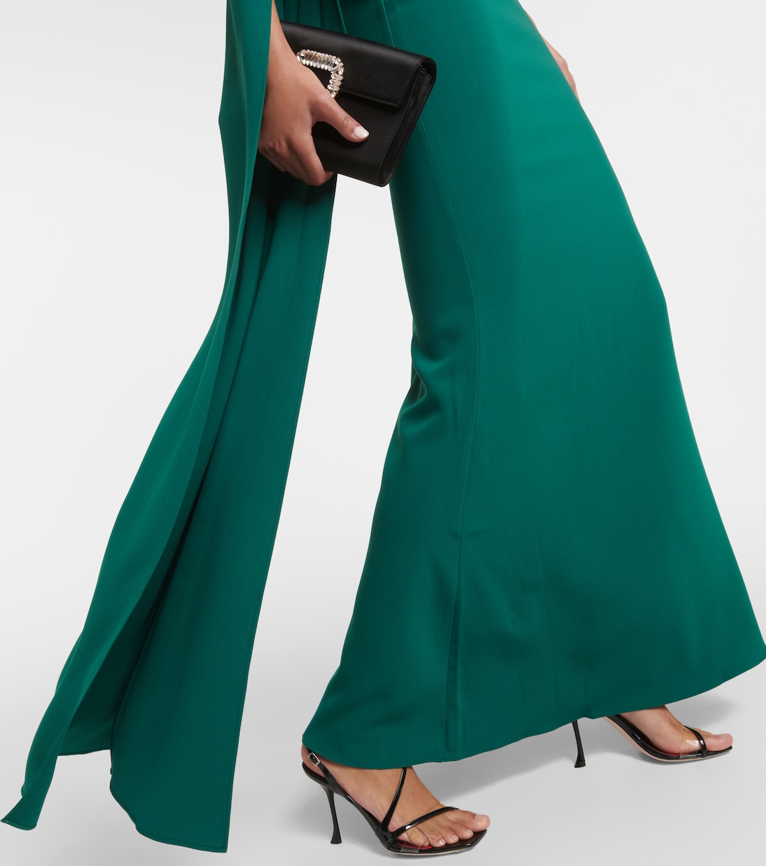 Cape-sleeve cady gown | Roland Mouret