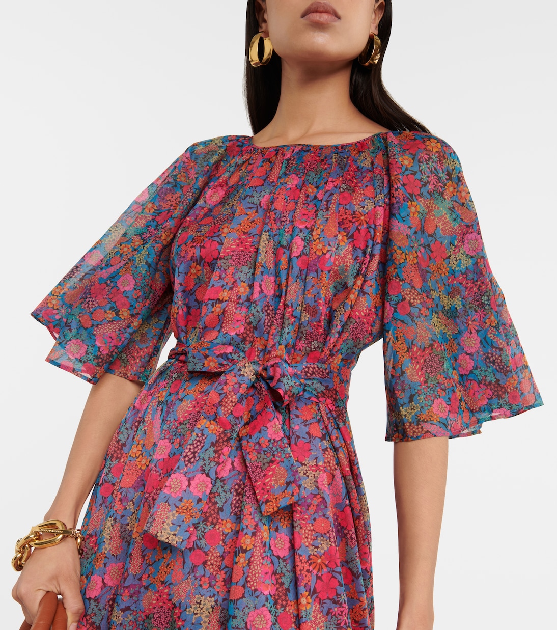 Vestido midi Daisy de algodón floral | Eres